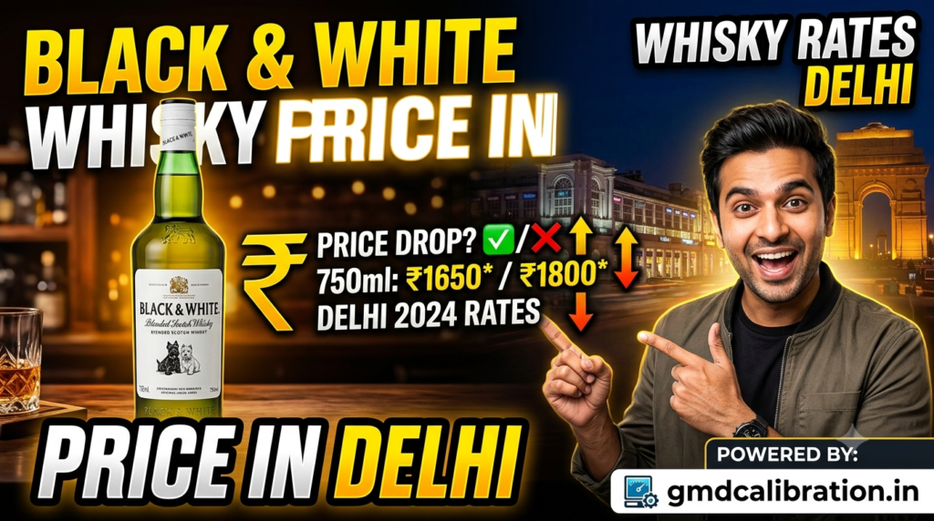 Black and White Whisky Price in Delhi 2026: